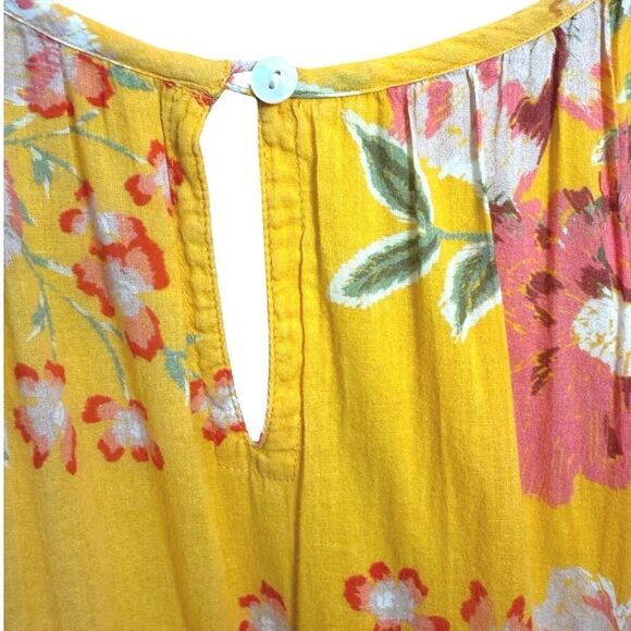 Roller Rabbit Mini Dress Shift Puff Sleeve Floral BOHO Hippie Cottagecore Small - Picture 7 of 16